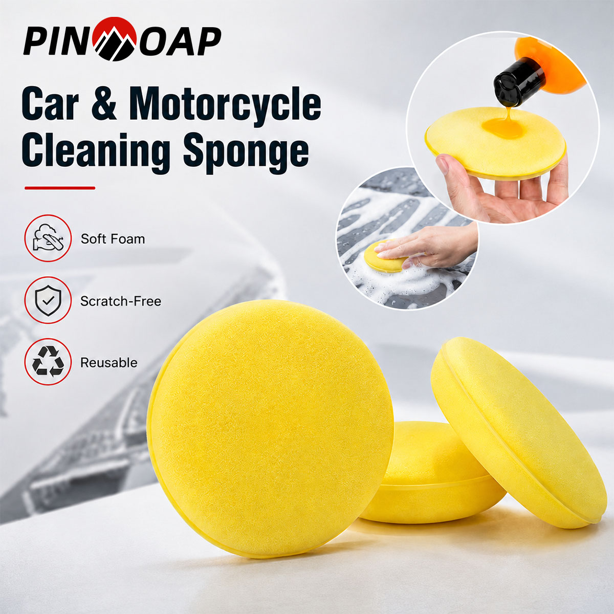 Wax Applicator Pad - إسفنجة تنظيف للسيارات والدراجات النارية من